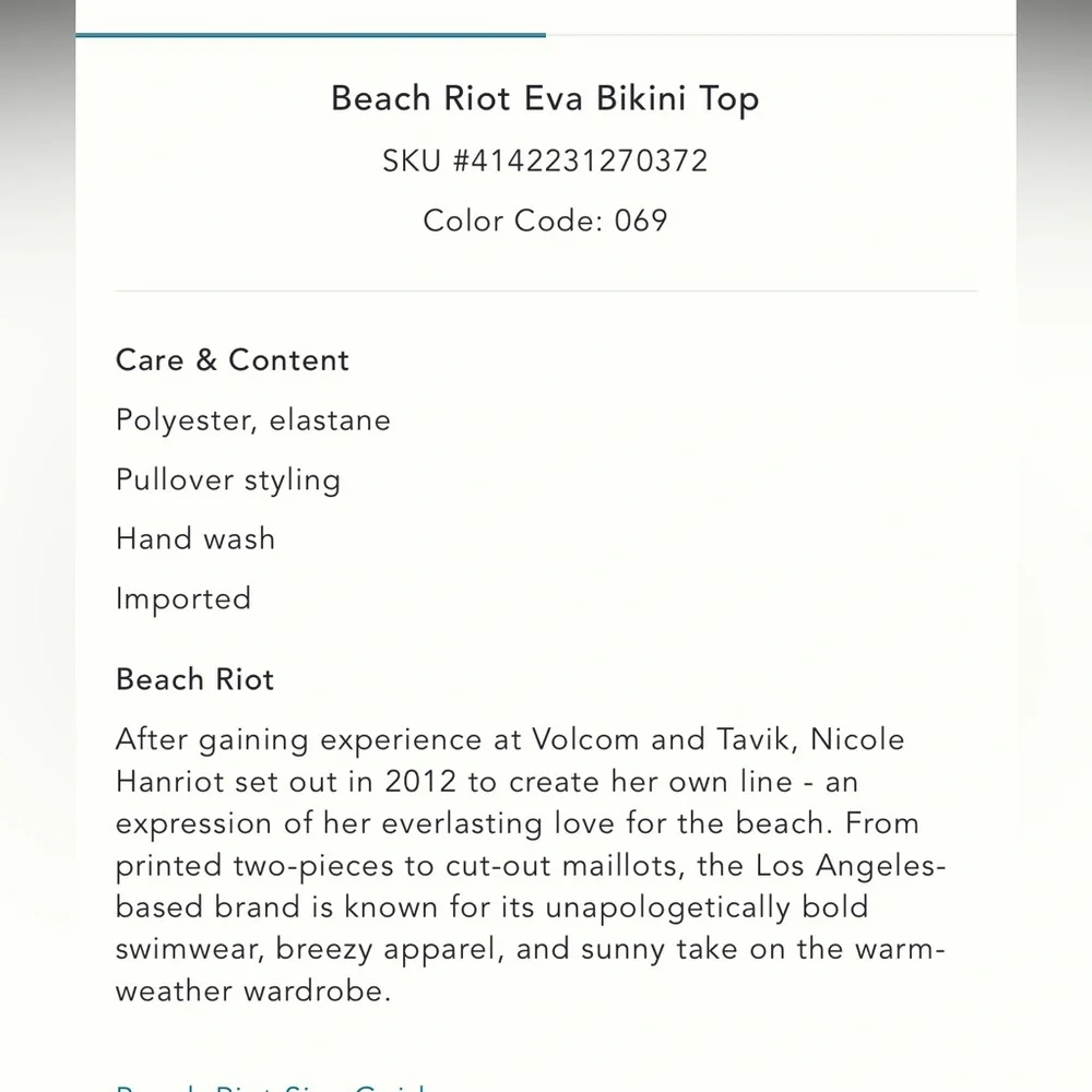 NWT Beach Riot Eva Bikini Top - Picture 5 of 9